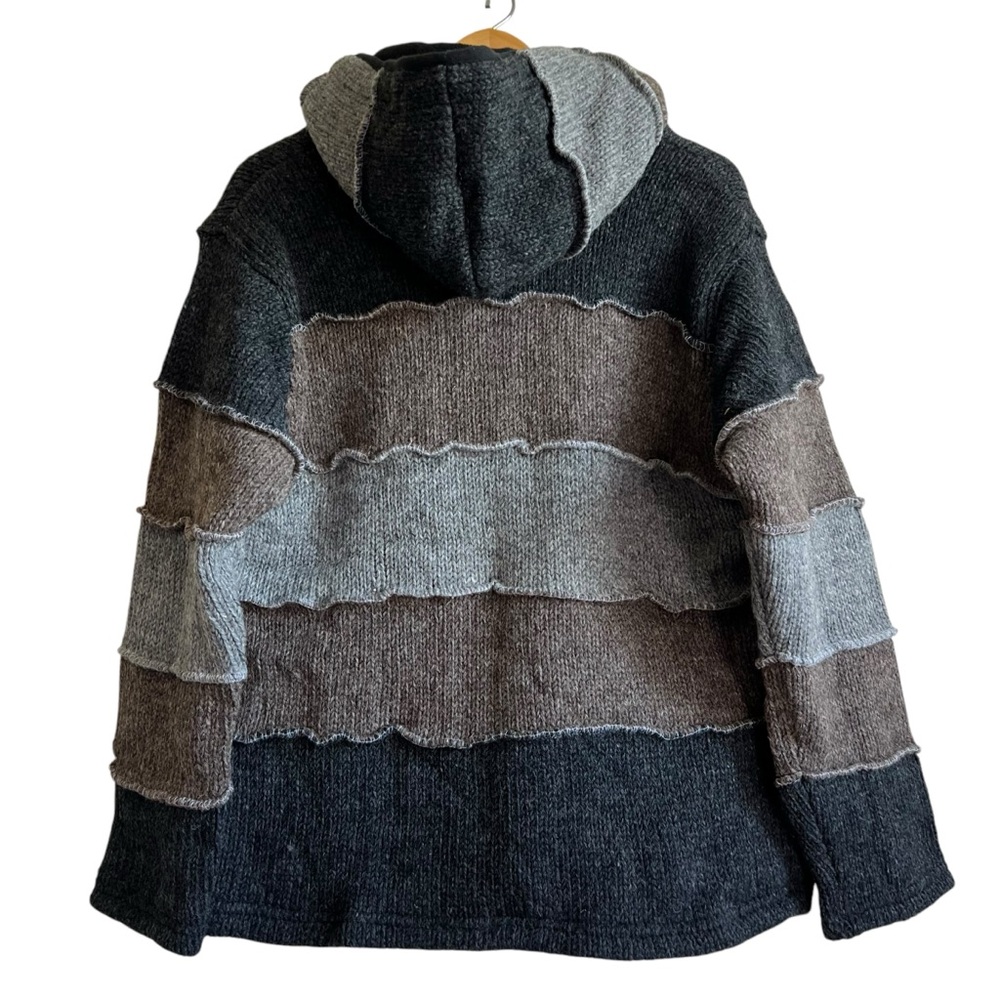 Lost Horizons NEW Selkirk Wool Fleece Line Hooded Patchwork Sweater Men’s M - Picture 2 of 12